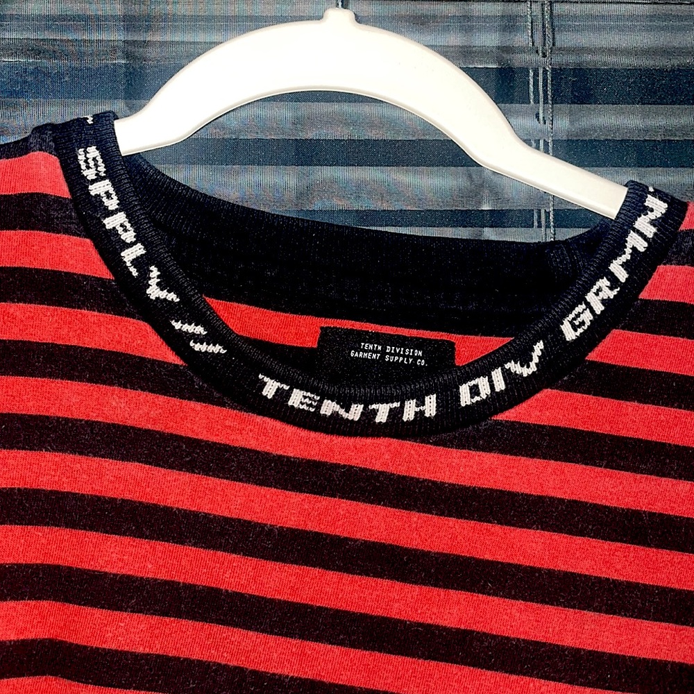 10.Deep Red Striped Shirt - Picture 3 of 3
